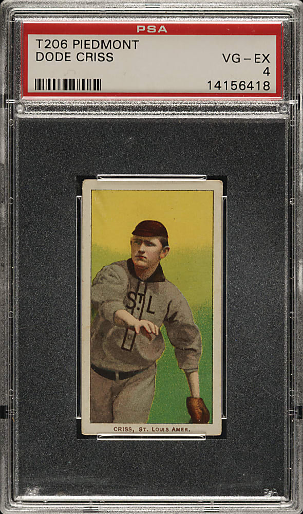 1909-1911 T206 White Border Dode Criss PSA VG-EX 4