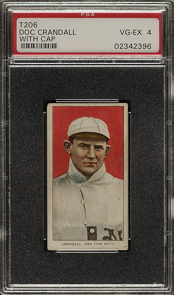 1909-1911 T206 White Border Doc Crandall Portrait with Cap PSA VG-EX 4