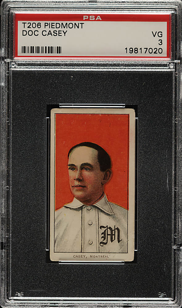 1909-1911 T206 White Border Doc Casey PSA VG 3