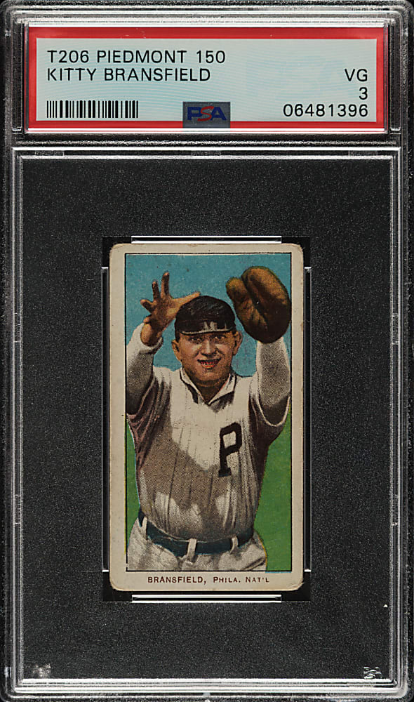 1909-1911 T206 White Border Kitty Bransfield PSA VG 3