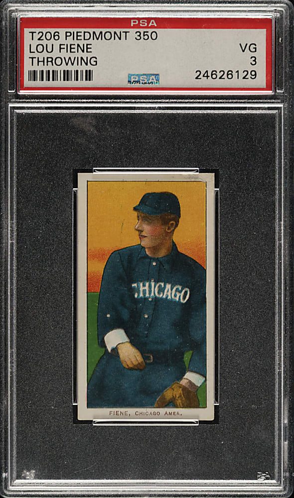 1909-1911 T206 White Border Lou Fiene Throwing PSA VG 3