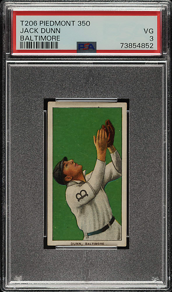1909-1911 T206 White Border Jack Dunn PSA VG 3