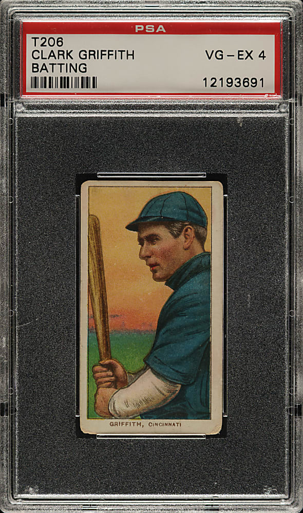 1909-1911 T206 White Border Clark Griffith Batting PSA VG-EX 4