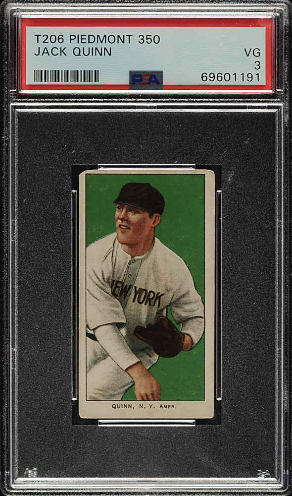 1909-1911 T206 White Border Jack Quinn PSA VG 3