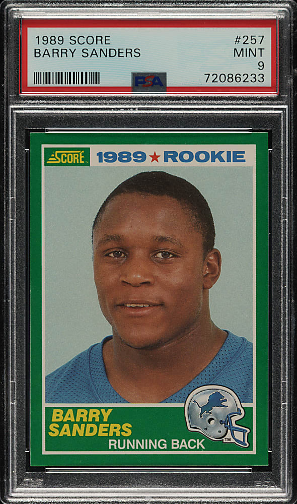 1989 Score Football #257 Barry Sanders Rookie PSA MINT 9