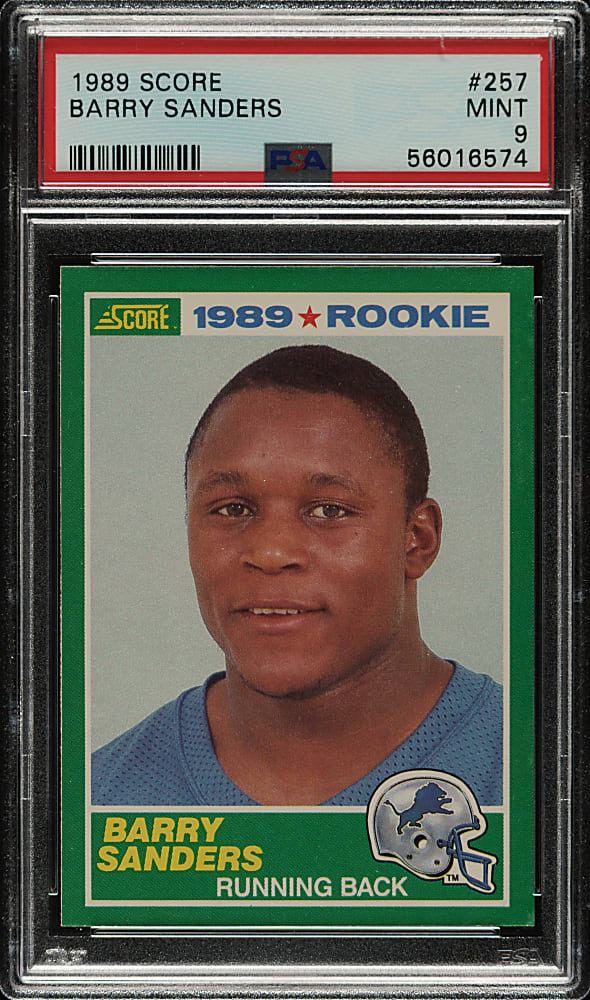 1989 Score Football #257 Barry Sanders Rookie PSA MINT 9