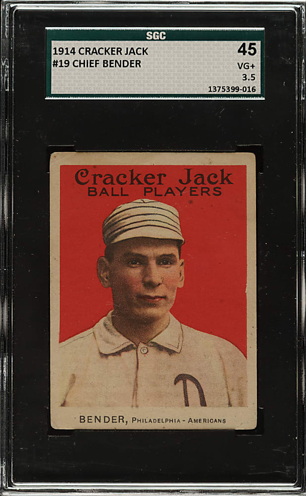 1914 E145 Cracker Jack #19 Chief Bender SGC VG+ 45