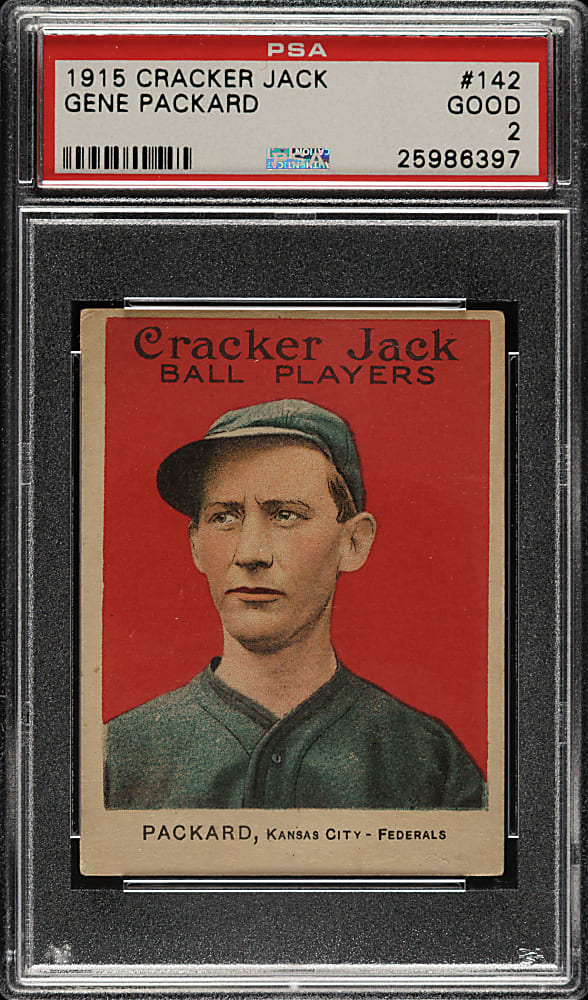 1915 E145 Cracker Jack #142 Eugene Packard PSA GOOD 2