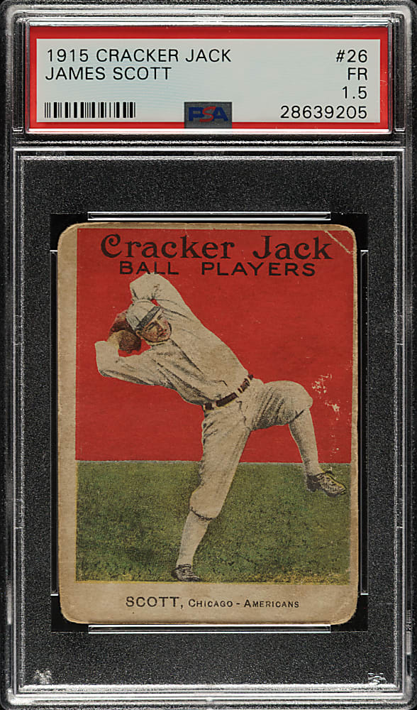 1915 E145 Cracker Jack #26 James Scott PSA FAIR 1.5