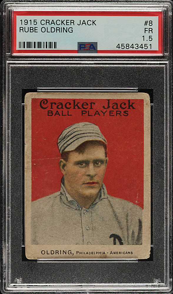 1915 E145 Cracker Jack #8 Rube Oldring PSA FAIR 1.5