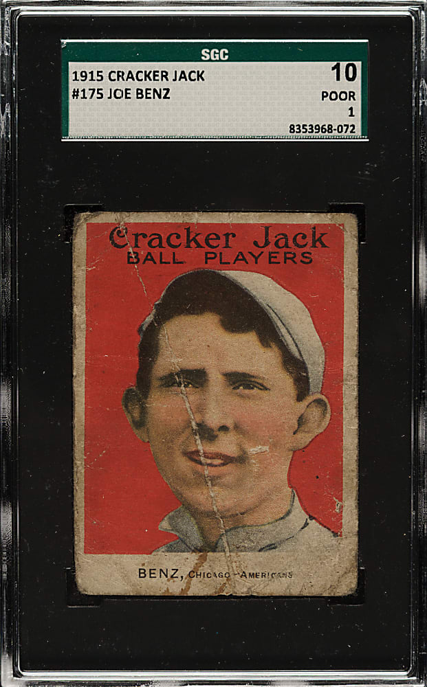 1915 E145 Cracker Jack #175 Joe Benz SGC POOR 10