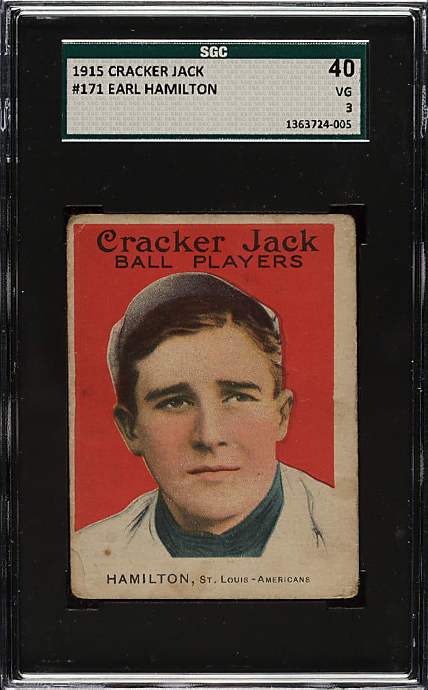 1915 E145 Cracker Jack #171 Earl Hamilton SGC VG 40