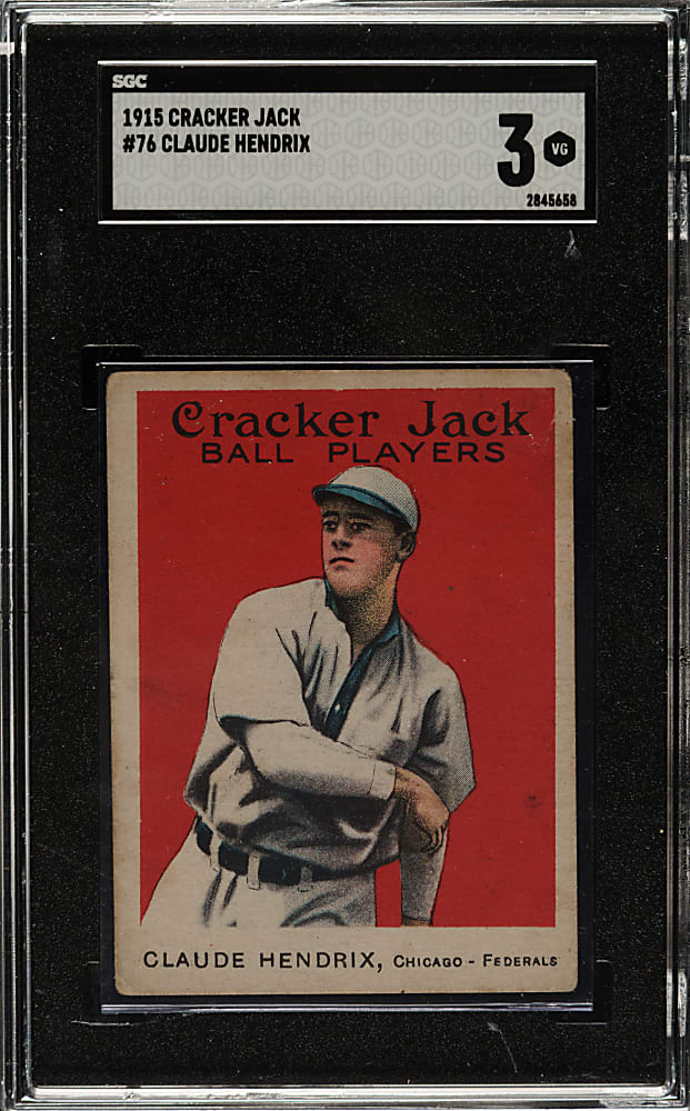 1915 E145 Cracker Jack #76 Claude Hendrix SGC VG 3