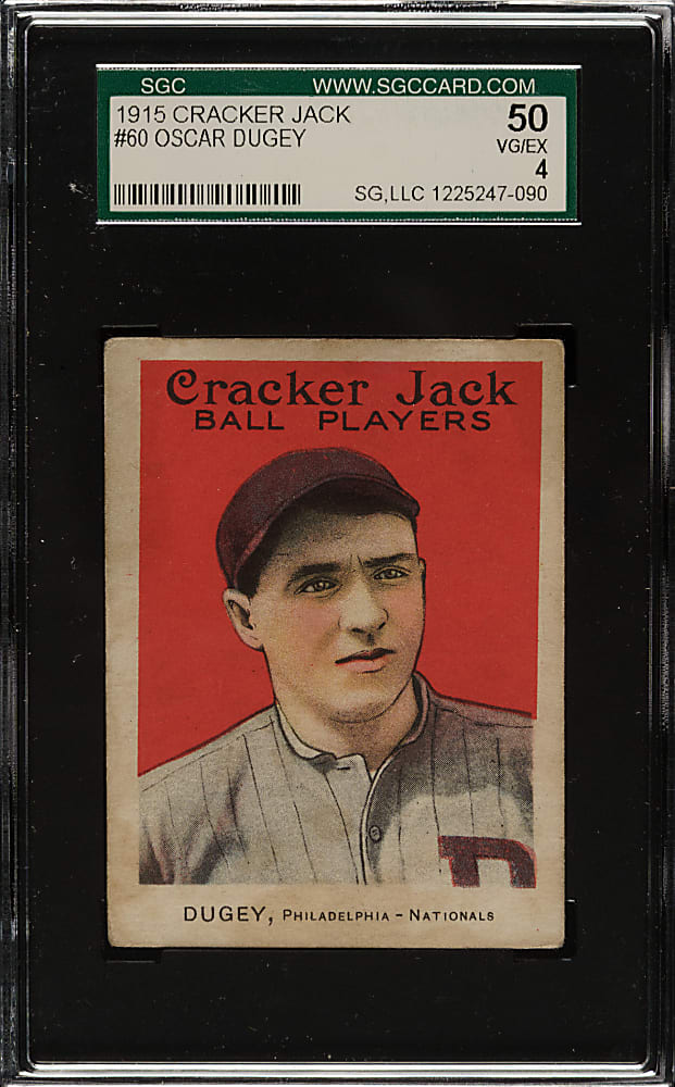 1915 E145 Cracker Jack #60 Oscar Dugey SGC VG/EX 50