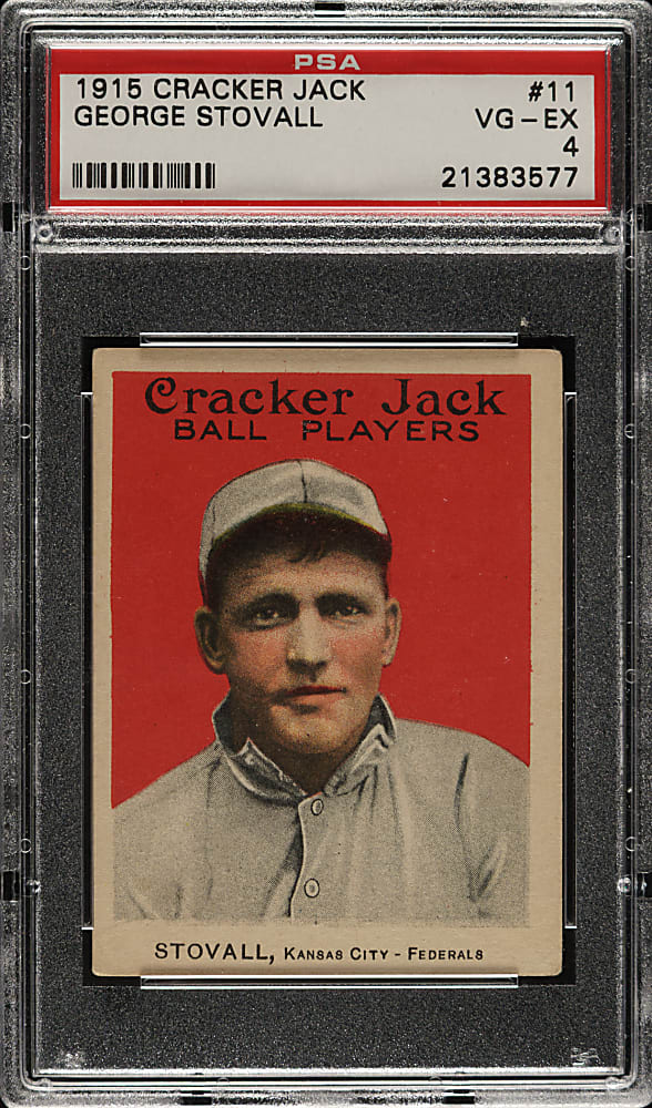 1915 E145 Cracker Jack #11 George Stovall PSA VG-EX 4