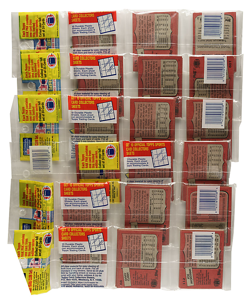 1987 Topps Football Unopened Rack Pack Collection (6) Including Dan Marino, Joe Montana and Steve Young on Top and Bottom