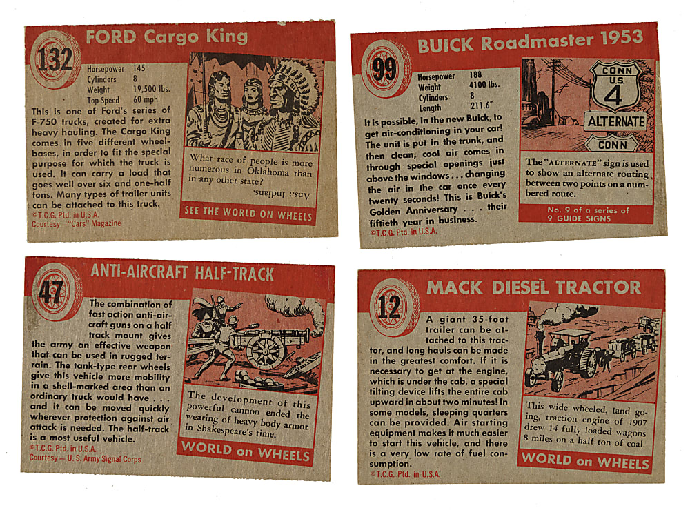 1953-1954 Topps "World On Wheels" Complete Low-Number Set (160)
