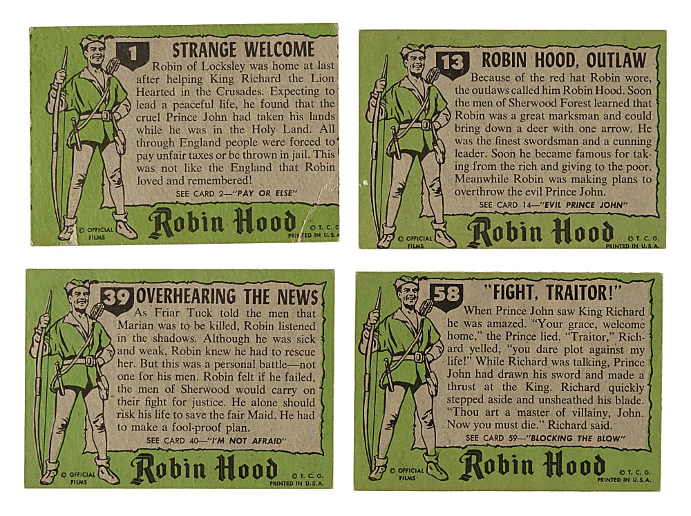 1957 Topps "Robin Hood" Complete Set (60)