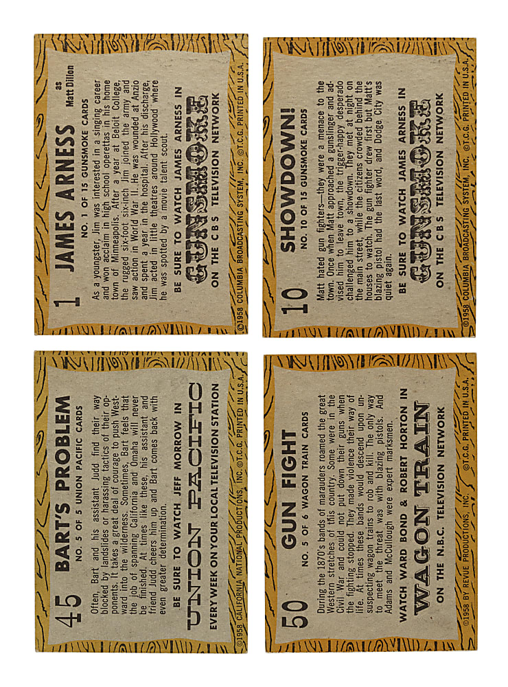 1958 Topps "TV Westerns" Complete Set (71)