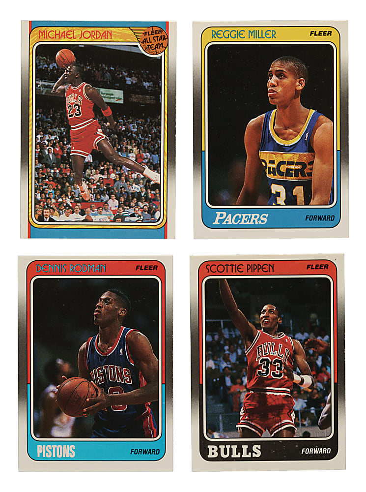 1988-1989 Fleer Basketball Near-Complete Set (129/132) Plus Near-Complete Stickers Set (9/11)