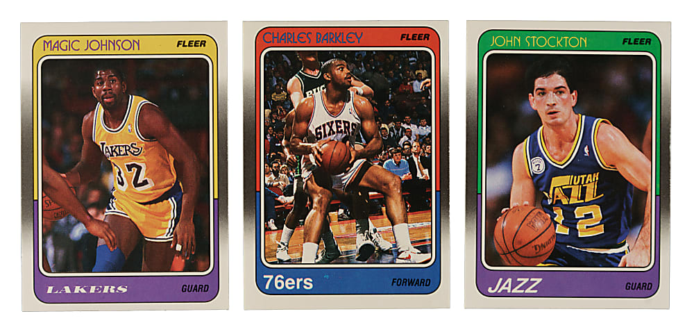 1988-1989 Fleer Basketball Near-Complete Set (129/132) Plus Near-Complete Stickers Set (9/11)
