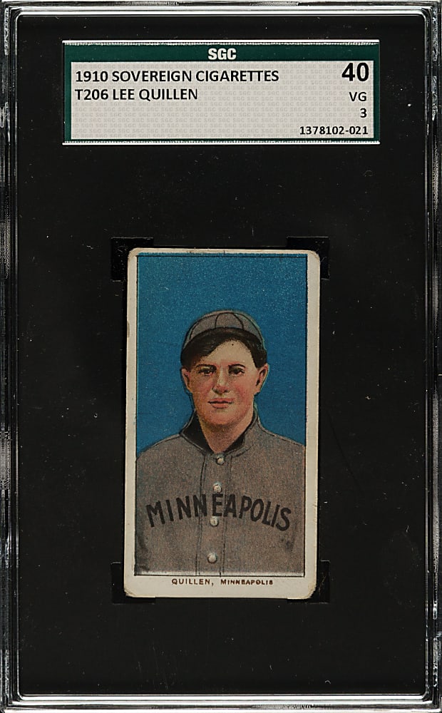 1909-1911 T206 White Border Lee Quillen SGC VG 40 - Sovereign 350 Back