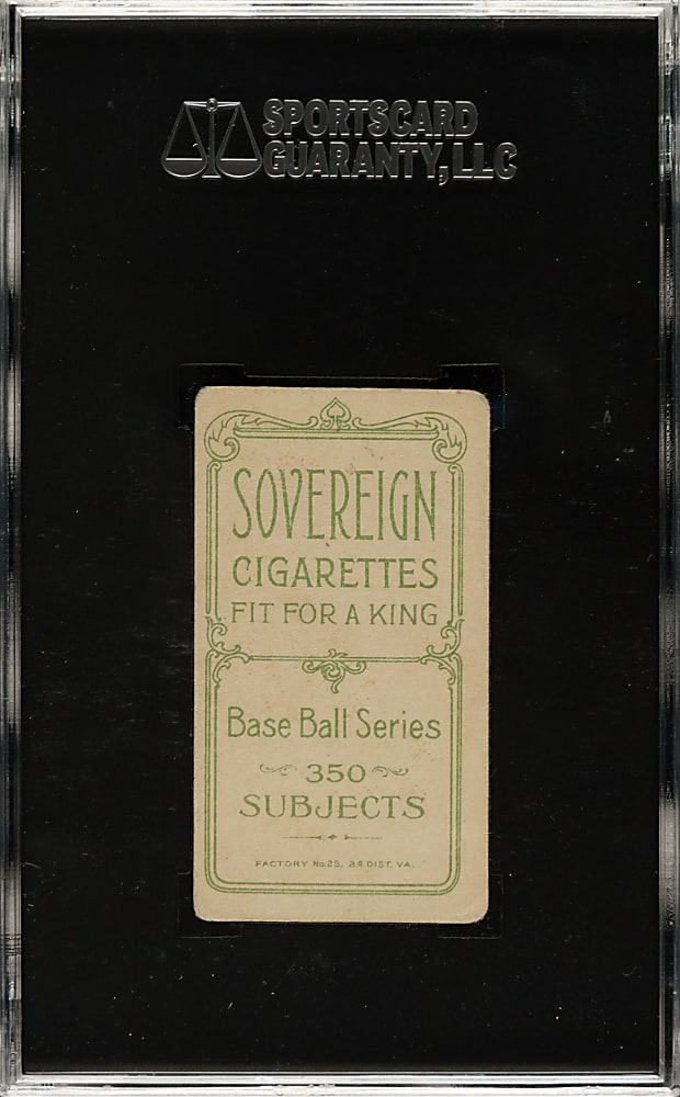 1909-1911 T206 White Border Jake Pfeister Throwing SGC VG 40 - Sovereign 350 Back