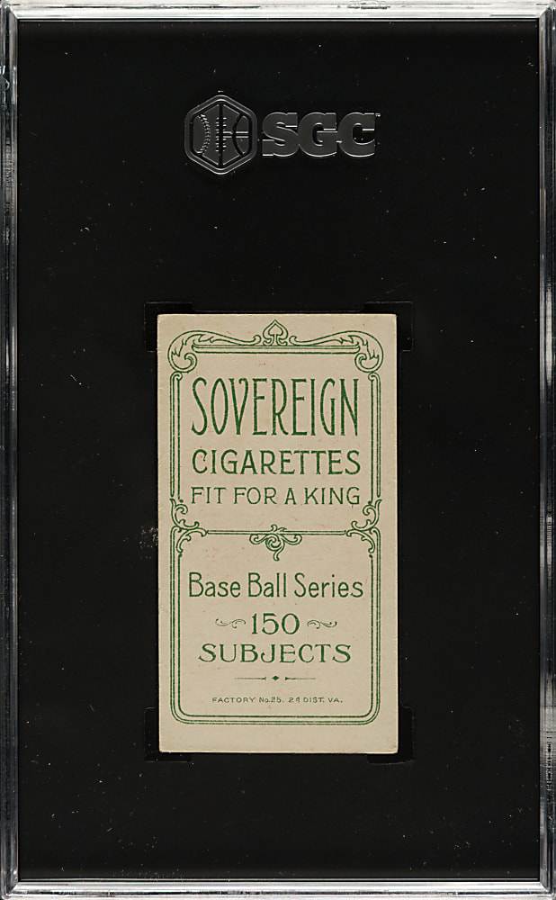 1909-1911 T206 White Border Ginger Beaumont SGC VG/EX+ 4.5 - Sovereign 150 Back