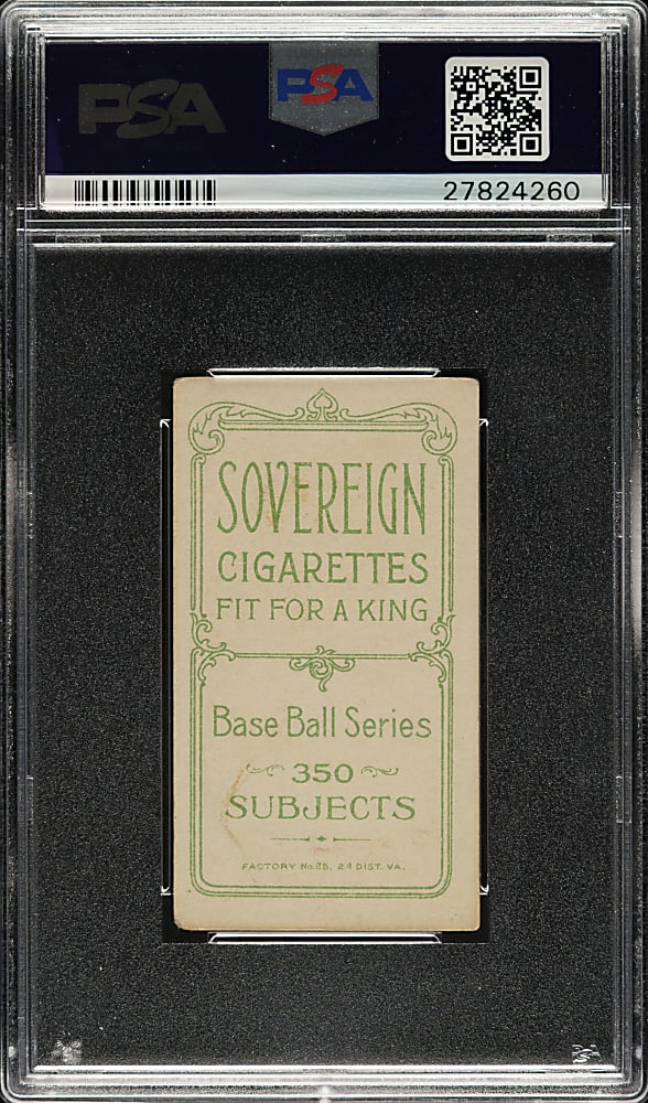 1909-1911 T206 White Border Larry Doyle with Bat PSA VG+ 3.5 - Sovereign 350 Back