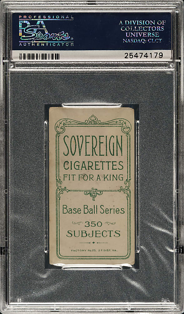 1909-1911 T206 White Border Lefty Leifield Pitching PSA VG+ 3.5 - Sovereign 350 Back