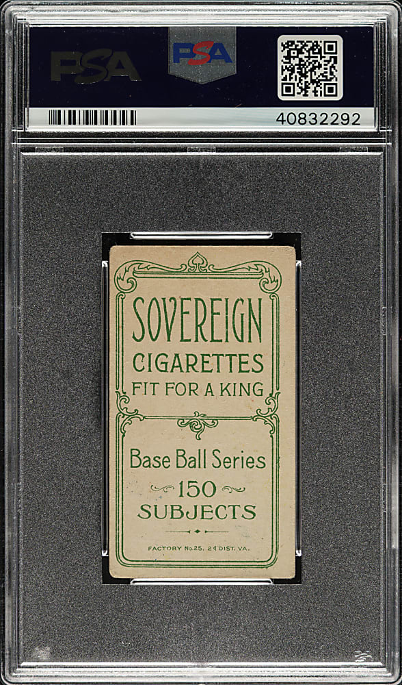 1909-1911 T206 White Border Whitey Alperman PSA VG+ 3.5 - Sovereign 150 Back