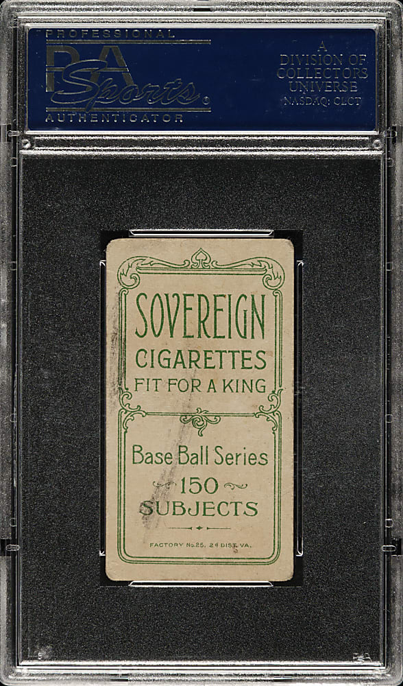 1909-1911 T206 White Border Jimmy Sheckard No Glove Showing PSA GOOD 2 - Sovereign 150 Back