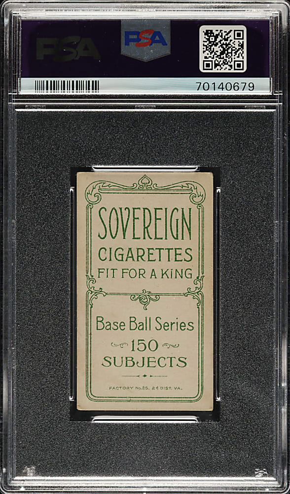 1909-1911 T206 White Border Fred Tenney PSA VG 3 - Sovereign 150 Back