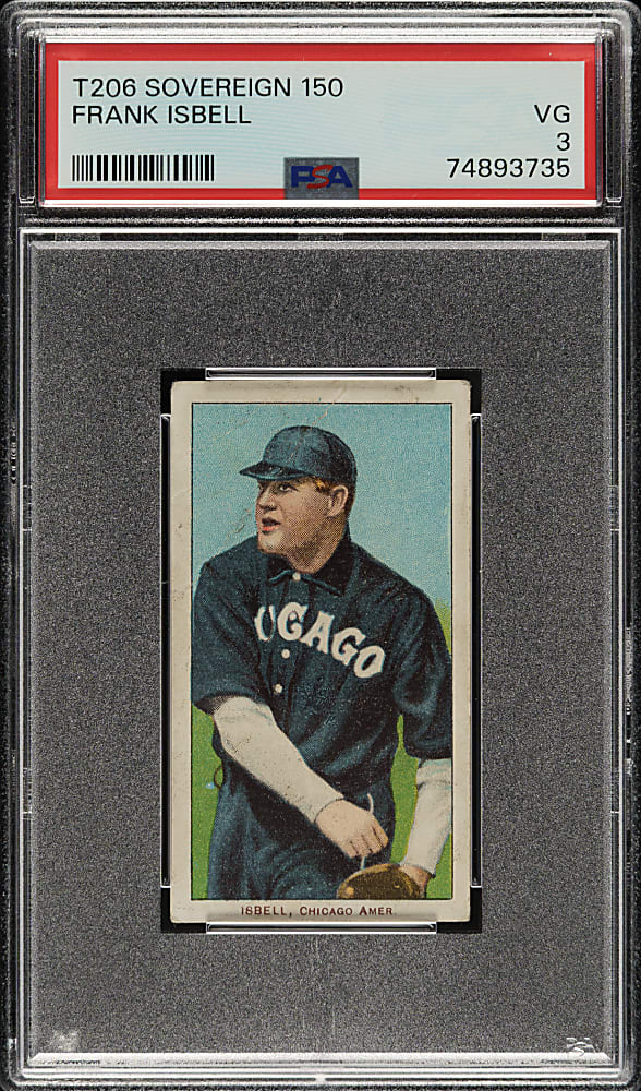 1909-1911 T206 White Border Frank Isbell PSA VG 3 - Sovereign 150 Back