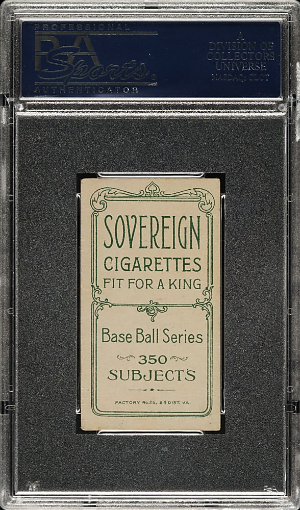 1909-1911 T206 White Border Peter Cassidy PSA VG-EX+ 4.5 - Sovereign 350 Back