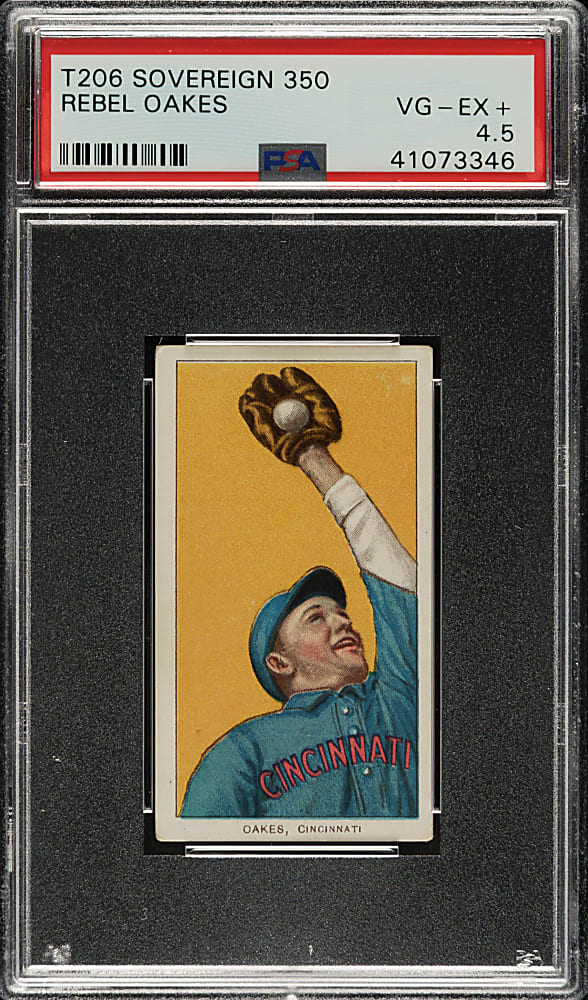 1909-1911 T206 White Border Rebel Oakes PSA VG-EX+ 4.5 - Sovereign 350 Back