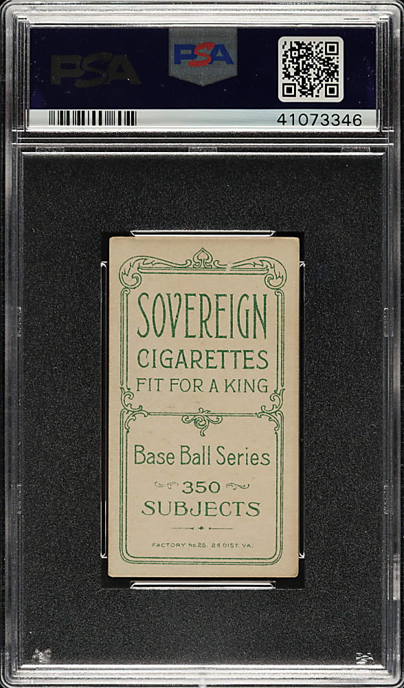1909-1911 T206 White Border Rebel Oakes PSA VG-EX+ 4.5 - Sovereign 350 Back