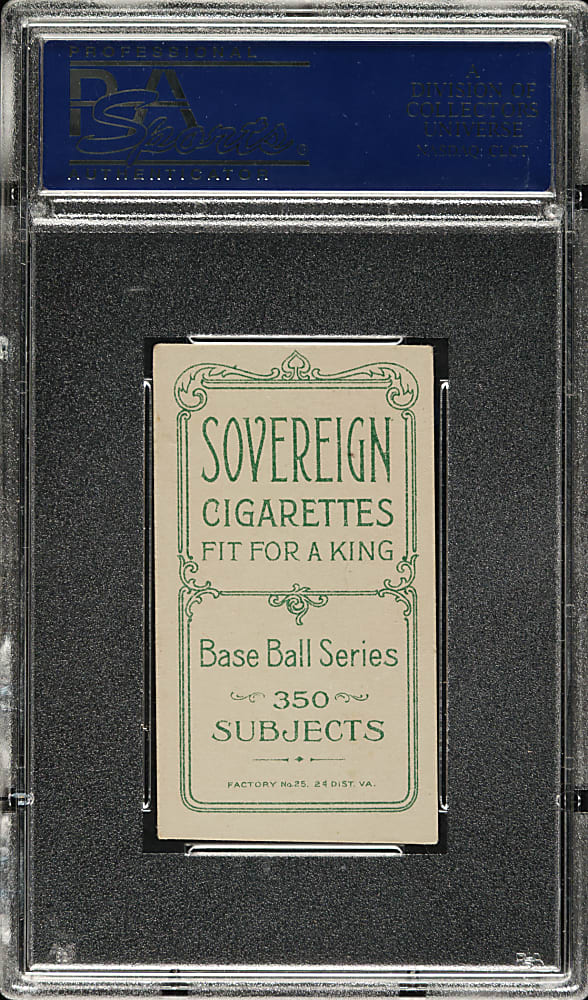 1909-1911 T206 White Border Jack Warhop PSA VG-EX+ 4.5 - Sovereign 350 Back