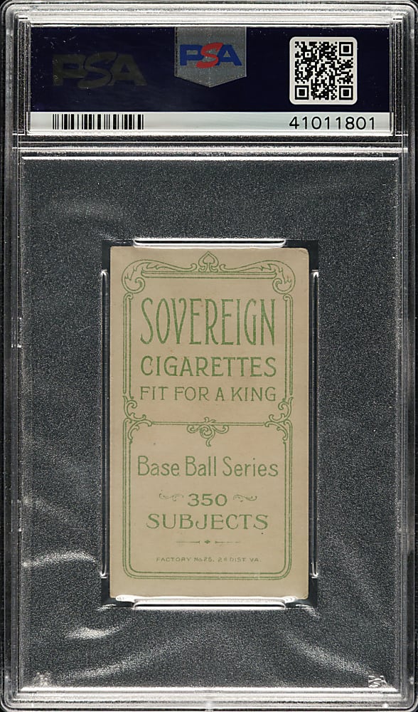 1909-1911 T206 White Border Ed Reulbach No Glove Showing PSA VG-EX+ 4.5 - Sovereign 350 Back