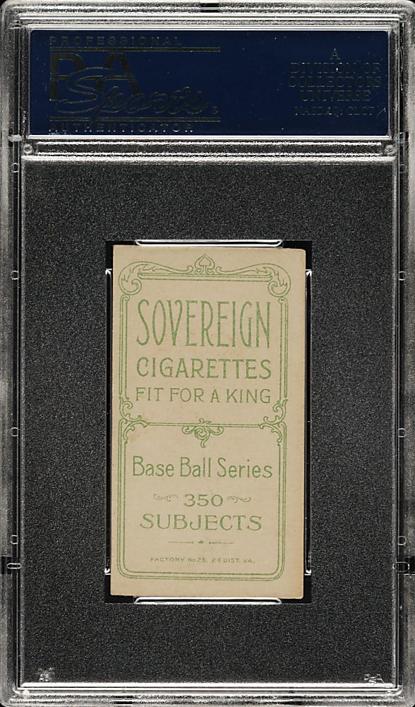 1909-1911 T206 White Border Heinie Wagner Bat on Right Shoulder PSA VG-EX+ 4.5 - Sovereign 350 Back