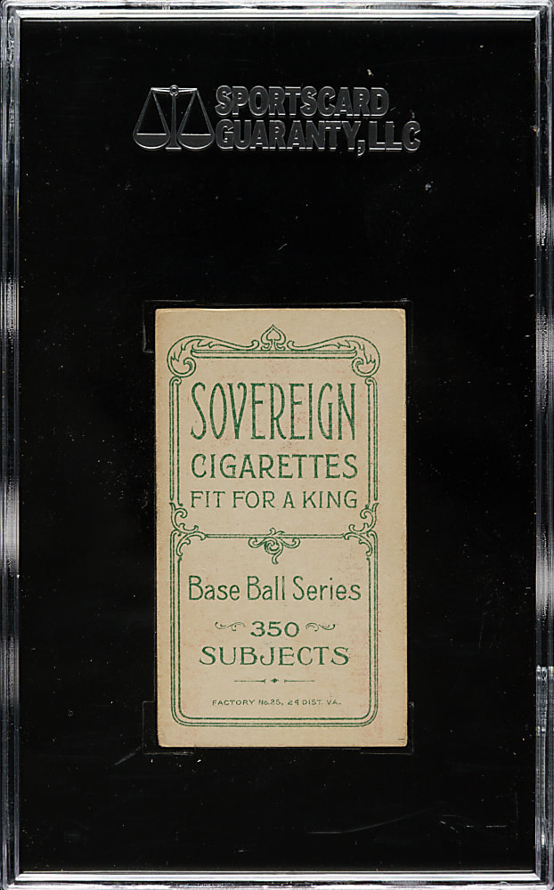 1909-1911 T206 White Border Joe Dunn SGC VG/EX 50 - Sovereign 350 Back
