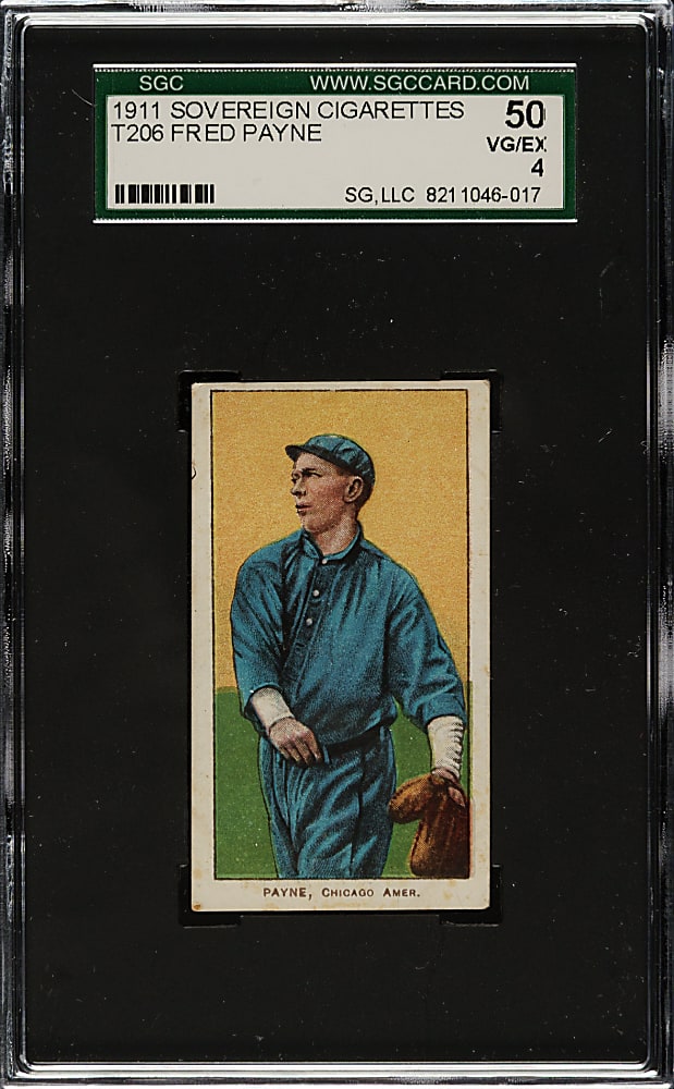 1909-1911 T206 White Border Fred Payne SGC VG/EX 50 - Sovereign 460 Back