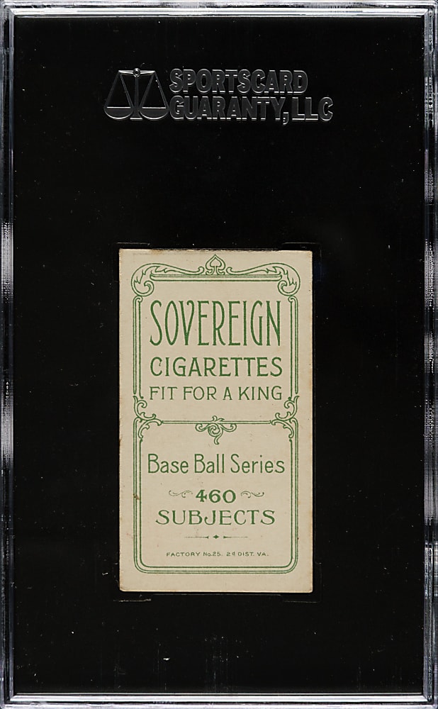 1909-1911 T206 White Border Fred Payne SGC VG/EX 50 - Sovereign 460 Back