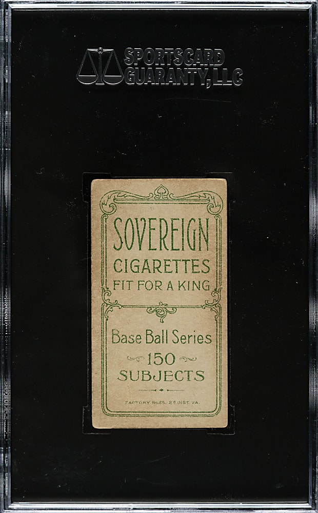 1909-1911 T206 White Border Ed Konetchy Glove Above Head SGC VG/EX 50 - Sovereign 150 Back