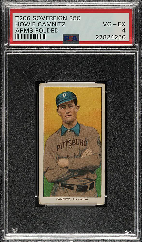 1909-1911 T206 White Border Howie Camnitz Arms Folded PSA VG-EX 4 - Sovereign 350 Back