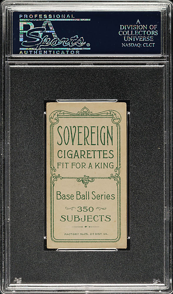 1909-1911 T206 White Border Paddy Livingstone PSA VG-EX 4 - Sovereign 350 Back