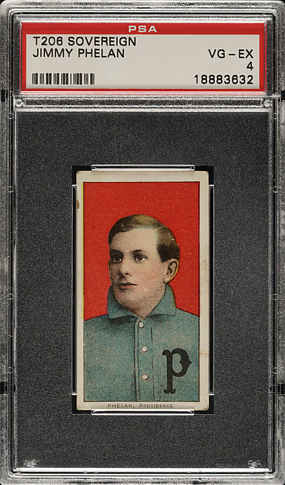 1909-1911 T206 White Border Jimmy Phelan PSA VG-EX 4 - Sovereign 350 Back