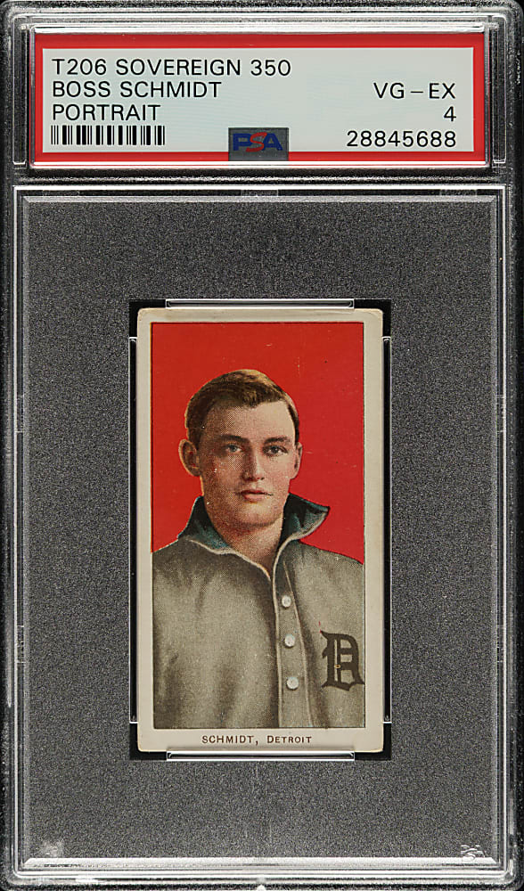 1909-1911 T206 White Border Boss Schmidt Portrait PSA VG-EX 4 - Sovereign 350 Back