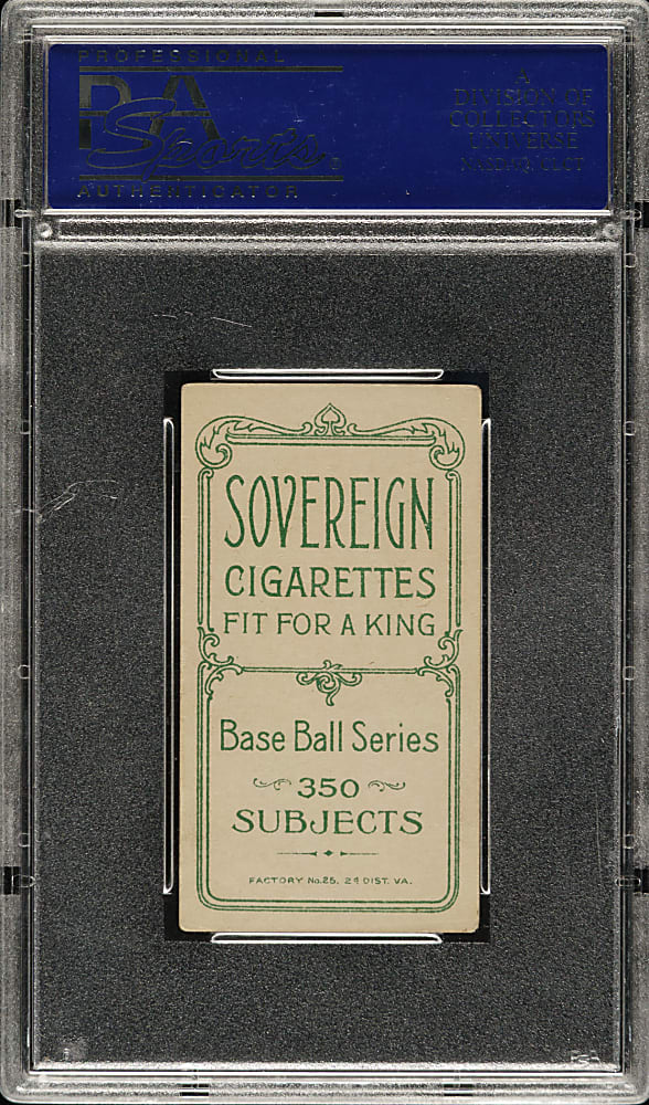 1909-1911 T206 White Border Fred Tenney PSA VG-EX 4 - Sovereign 350 Back
