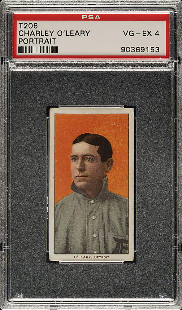 1909-1911 T206 White Border Charley O'Leary Portrait PSA VG-EX 4 - Sovereign 150 Back